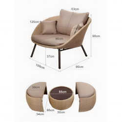 Patio Seating Set 4 Pcs